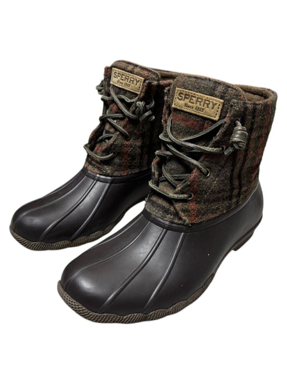 SPERRY Designer Winter Fall Spring Ankle Bootie Waterproof Rain Boots Womens 6.5